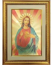Jesus Christ Golden Photo 11.5x15.5 Inches Perfect for Home, Office & Temple Decoration