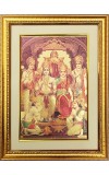 Sri Ram Darbar Golden Photo 11.5x15.5 Inches Perfect for Home, Office & Temple Decoration