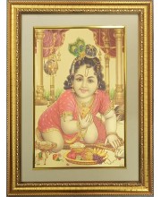 Bal Gopal Golden Photo 11.5x15.5 Inches Perfect for Home, Office & Temple Decoration