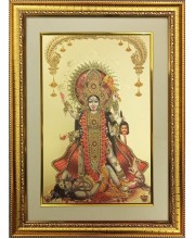 Maa kaali Golden Photo 11.5x15.5 Inches Perfect for Home, Office & Temple Decoration