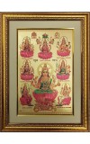 Ashtalakshmi Golden Photo 11.5x15.5 Inches Perfect for Home, Office & Temple Decoration