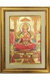Maa Santoshi Mata Golden Photo 11.5x15.5 Inches Perfect for Home, Office & Temple Decoration