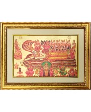 Lord Vishnu and Goddess Lakshmi Golden Photo 11.5x15.5 Inches Perfect for Home, Office & Temple Decoration