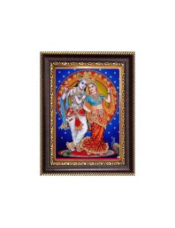 Sri Krishna and Sri Radha Digital Print Photo 6.7x8.7 inches  (I24) - Vibrant Religious Wall Art for Home or Office Decor.