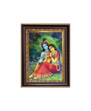 Sri  Radha And Sri Krishna Digital Print Photo 6.7x8.7 inches  (I24) - Vibrant Religious Wall Art for Home or Office Decor.