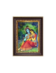 Sri  Radha And Sri Krishna Digital Print Photo 6.7x8.7 inches  (I24) - Vibrant Religious Wall Art for Home or Office Decor.
