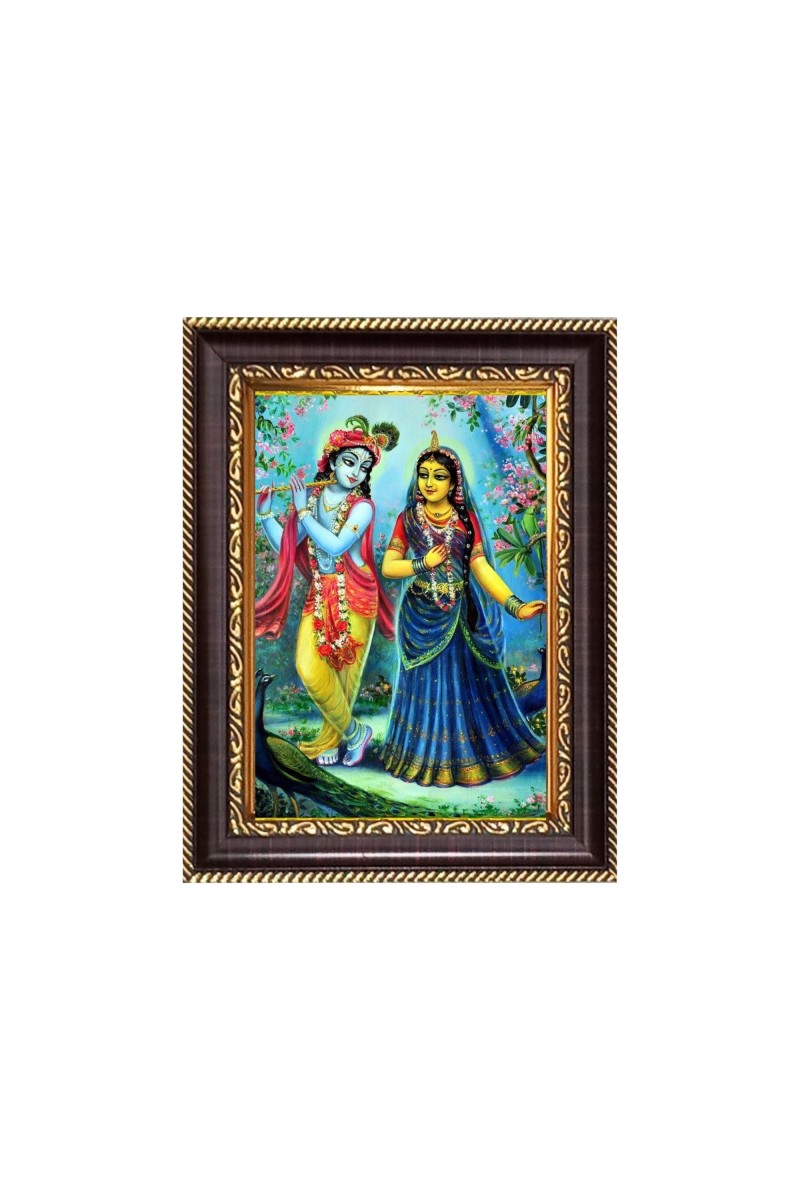Sri  Radha And Sri Krishna Digital Print Photo 6.7x8.7 inches  (I24) - Vibrant Religious Wall Art for Home or Office Decor.
