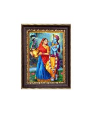 Sri  Radha And Sri Krishna Digital Print Photo 6.7x8.7 inches  (I24) - Vibrant Religious Wall Art for Home or Office Decor.