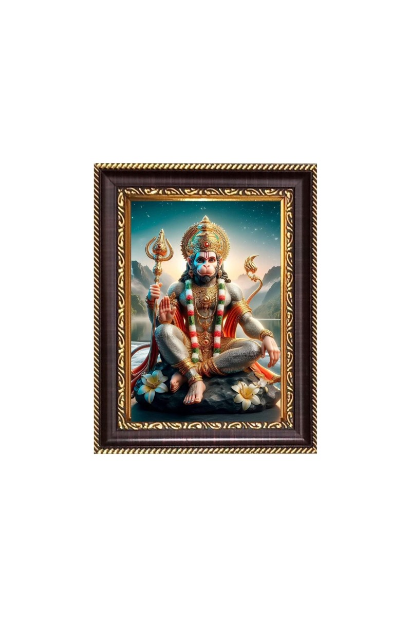 Sri Haniman Digital Print Photo 6.7x8.7 inches  (I24) - Vibrant Religious Wall Art for Home or Office Decor.