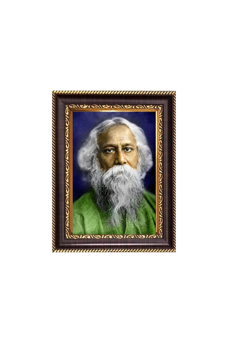 Sri Rabindra Nath Tagore Digital Print Photo 6.7x8.7 inches  (I24) - Vibrant Religious Wall Art for Home or Office Decor.