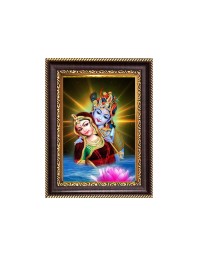 Sri Krishna and Sri Radha Digital Print Photo 6.7x8.7 inches  (I24) - Vibrant Religious Wall Art for Home or Office Decor.