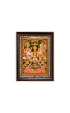Maa Lakhsmi, Sri Ganesh and Maa Swaraswait Digital Print Photo 6.7x8.7 inches  (I24) - Vibrant Religious Wall Art for Home or Office Decor.