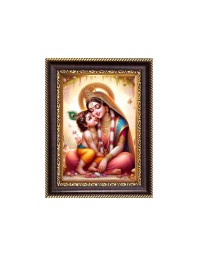 Maa yoshada and baby Krishna Digital Print Photo 6.7x8.7 inches  (I24) - Vibrant Religious Wall Art for Home or Office Decor.