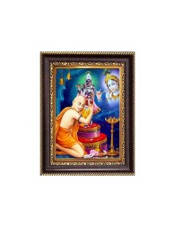 Gouranga and Sri Krishna Digital Print Photo 6.7x8.7 inches  (I24) - Vibrant Religious Wall Art for Home or Office Decor.