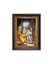 Maa Yoshada & Baby Krishna Digital Print Photo 6.7x8.7 inches  (I24) - Vibrant Religious Wall Art for Home or Office Decor.