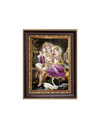 Sri Krishna With Sri Radha Digital Print Photo 6.7x8.7 inches  (I24) - Vibrant Religious Wall Art for Home or Office Decor.