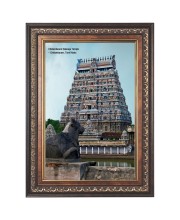 Chidambaram Natraja Temple Photo Photo - Brown Color Frame, 10x14 Inch | Premium Quality Print |  Perfect for Home and Office Wall Decoration