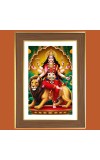 Goddess Maa Durga Photo Frame  10x14 Inches-Brown Wooden Frame for Home , Office & Temple Decoration and Gifting
