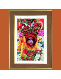 Jai Maa Tara Photo Frame  10x14 Inches-Brown Wooden Frame for Home , Office & Temple Decoration and Gifting