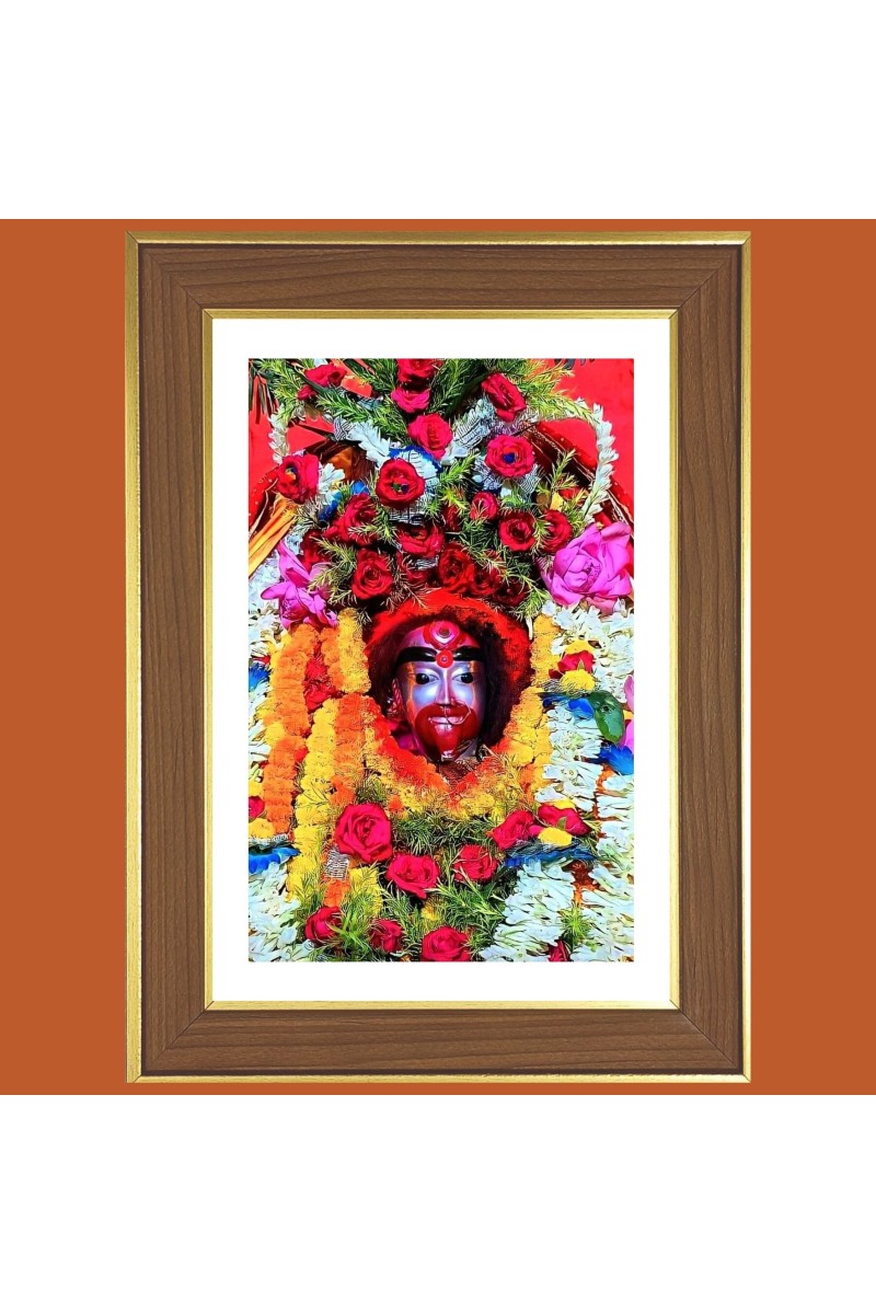 Jai Maa Tara Photo Frame  10x14 Inches-Brown Wooden Frame for Home , Office & Temple Decoration and Gifting