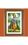 Lord Krishna Photo Frame  10x14 Inches-Brown Wooden Frame for Home , Office & Temple Decoration and Gifting