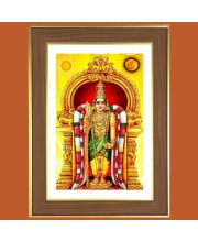 Lord Murugan Photo Frame  10x14 Inches-Brown Wooden Frame for Home , Office & Temple Decoration and Gifting