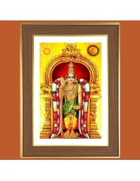 Lord Murugan Photo Frame  10x14 Inches-Brown Wooden Frame for Home , Office & Temple Decoration and Gifting