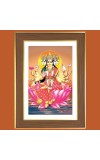 Goddess Gayathri Devi  Photo Frame  10x14 Inches-Brown Wooden Frame for Home , Office & Temple Decoration and Gifting