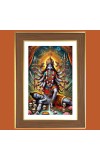 Goddess Adi Shakti  Photo Frame  10x14 Inches-Brown Wooden Frame for Home , Office & Temple Decoration and Gifting