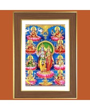 Lord Vishnu Ashta Lakshmi Photo Frame  10x14 Inches-Brown Wooden Frame for Home , Office & Temple Decoration and Gifting