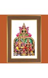 Lakshmi with Ganesh Saraswati and kuber Photo Frame  10x14 Inches-Brown Wooden Frame for Home , Office & Temple Decoration and Gifting