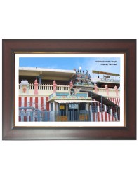 Sri Dakshinamurthy Temple Photo - Brown Color Frame, 10x14 Inch | Premium Quality Print |  Perfect for Home and Office Wall Decoration
