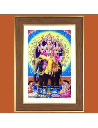Lord Vishwakarma Photo Frame  10x14 Inches-Brown Wooden Frame for Home , Office & Temple Decoration and Gifting
