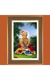 Swaminarayan Photo Frame  10x14 Inches-Brown Wooden Frame for Home , Office & Temple Decoration and Gifting