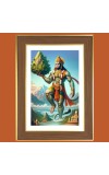 Lord Hanuman  Photo Frame  10x14 Inches-Brown Wooden Frame for Home , Office & Temple Decoration and Gifting