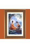 Buddha Teachings Photo Frame  10x14 Inches-Brown Wooden Frame for Home , Office & Temple Decoration and Gifting