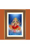 Hindu Kali Goddess Photo Frame  10x14 Inches-Brown Wooden Frame for Home , Office & Temple Decoration and Gifting