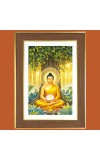 The Great Buddha Photo Frame  10x14 Inches-Brown Wooden Frame for Home , Office & Temple Decoration and Gifting