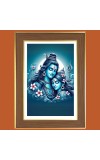 Lord shiva and Parvathi Photo Frame  10x14 Inches-Brown Wooden Frame for Home , Office & Temple Decoration and Gifting