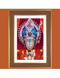 Goddess Kali Photo Frame  10x14 Inches-Brown Wooden Frame for Home , Office & Temple Decoration and Gifting
