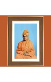 Swami Vivekananda Photo Frame  10x14 Inches-Brown Wooden Frame for Home , Office & Temple Decoration and Gifting