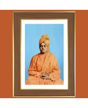 Swami Vivekananda Photo Frame  10x14 Inches-Brown Wooden Frame for Home , Office & Temple Decoration and Gifting