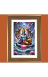 Lord Vishnu Photo Frame  10x14 Inches-Brown Wooden Frame for Home , Office & Temple Decoration and Gifting