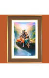 Radha Krishna Photo Frame  10x14 Inches-Brown Wooden Frame for Home , Office & Temple Decoration and Gifting