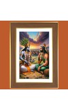 Lord krishna teachings Photo Frame  10x14 Inches-Brown Wooden Frame for Home , Office & Temple Decoration and Gifting
