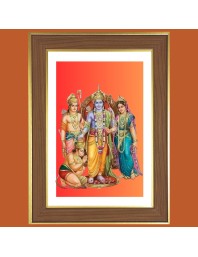 Lord Sri Rama  Photo Frame  10x14 Inches-Brown Wooden Frame for Home , Office & Temple Decoration and Gifting