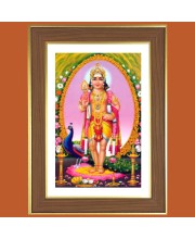 God Murugan Photo Frame  10x14 Inches-Brown Wooden Frame for Home , Office & Temple Decoration and Gifting