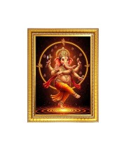 Lord Ganesh Photo Frame - 10x14 Inches, Brown Wooden Frame for Home , Office & Temple Decoration
