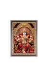Lord Ganesh Photo Frame - 10x14 Inches, Brown Wooden Frame for Home , Office & Temple Decoration