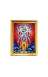 Lord Narayan Photo Frame - 10x14 Inches, Brown Wooden Frame for Home , Office & Temple Decoration